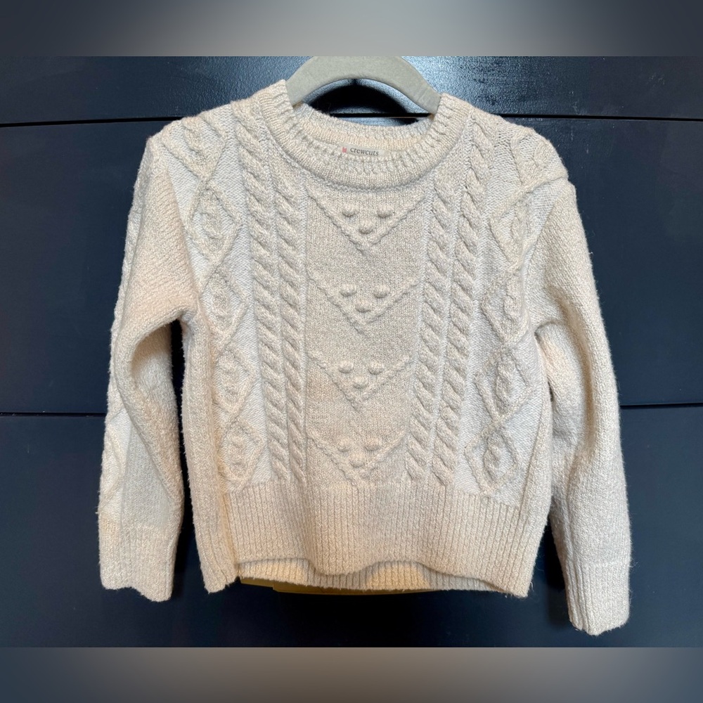 Crewcuts Ivory Woven Gold Cable Knit Sweater